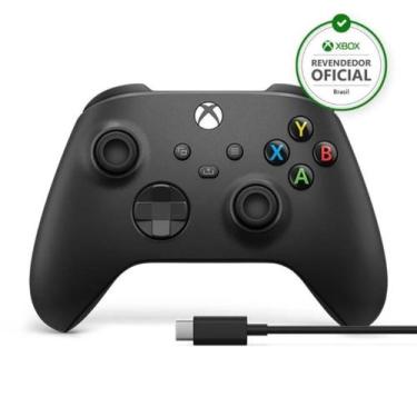 Imagem de Controle Xbox Carbon Black Preto com Cabo de Carregamento