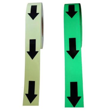 Imagem de Adesivo Fotoluminescente 8h Seta Brilha Escuro Rolo 1m X 5cm - Gadstor