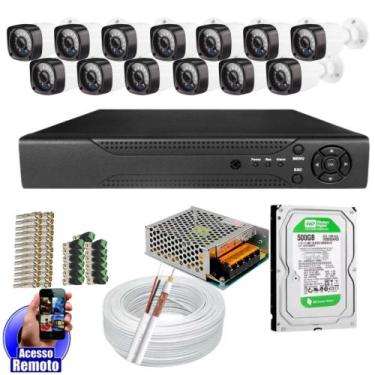 Imagem de Kit Cftv 13 Câmeras Segurança Infravermelho 20 Metros Dvr Multi Hd 16c