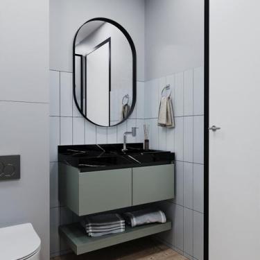 Imagem de Gabinete/toucador para Banheiro 80cm Melissa com Cuba Esculpida em Por