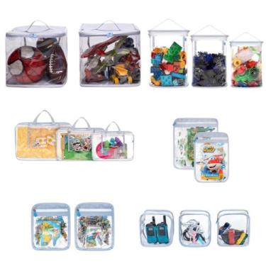 Imagem de Kit Com 15 Unidades Sacos Organizadores De Brinquedos Azul - Momis Pet