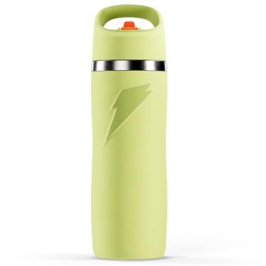 Imagem de Gatorade Garrafa de água de aço inoxidável 'Overtime' de 640 ml, tampa de palha, amarela