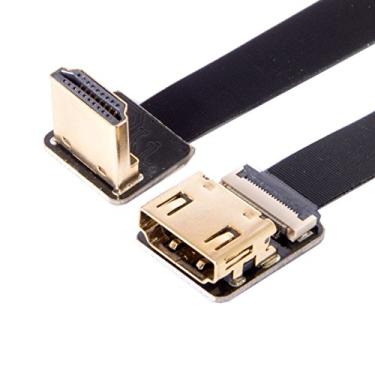 Imagem de chenyang CYFPV HDMI macho para fêmea FPC cabo de extensão plano para câmera HDTV Multicopter fotografia aérea 90 graus ângulo para baixo 0,5 m