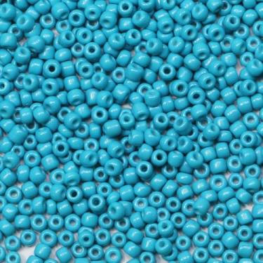 Imagem de LEECOON Contas de semente de cor azul lago de 4 mm, 100 gramas, cerca de 1300 peças, tamanho 6/0, pequenas contas de sementes para fazer colar, pulseira, brinco, joias