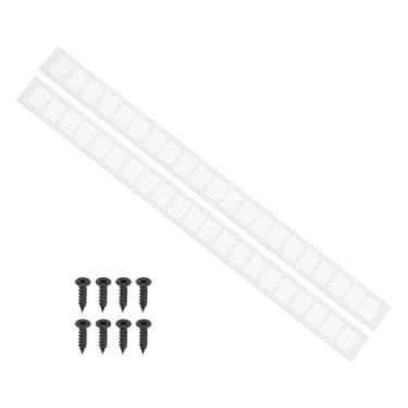 Imagem de PATIKIL Capa de ventilação de porta de 78 x 6 cm, 2 peças de capa de ventilação de grade de alumínio resistente com parafusos de montagem para porta de guarda-roupa de armário, prata