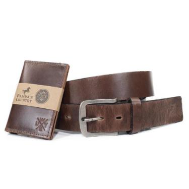 Imagem de Combo Cinto Masculino Em Couro + Porta Cartão Em Couro - Use Young, Ma