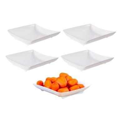 Imagem de Kit 5 Travessa Quadrada Para Salgados Batata Frita 21cm