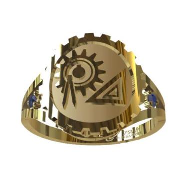 Imagem de Anel de Formatura Engenharia de Produção em Ouro 18K - Vieira Cruz Joi