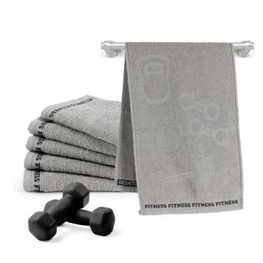 Imagem de Toalha de Academia Fitness Kit 6 Peças 90cm x 30cm - Dianelli, Grafite