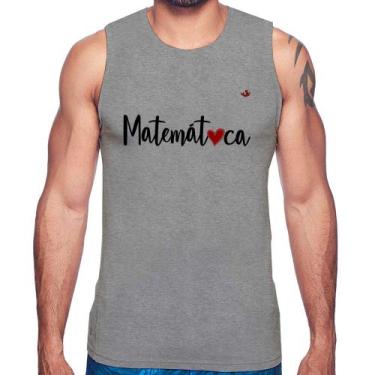 Imagem de Regata Matemática por amor - Foca na Moda, Cinza, P
