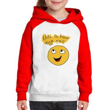 Imagem de Moletom Infantil This Is How Eye Roll - Foca na Moda, Branco, Vermelho