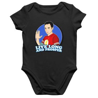 Imagem de Body Bebê Algodão Sheldon Spock - Foca na Moda, Preto, GG