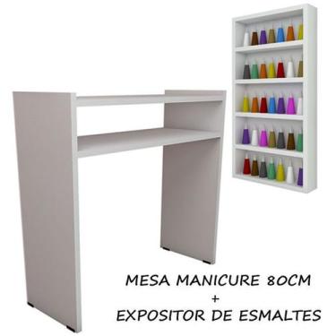 Imagem de KIT Manicure Mesa 80cm+expositor de esmaltes 30X60X6 BR - STRAUB
