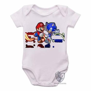 Imagem de body nenê criança roupa bebê Sonic Mário II - Empório Dutra, M   ( 2-4