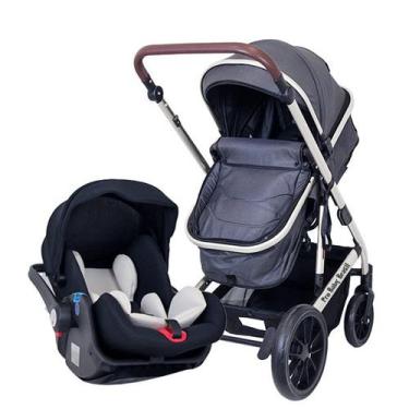 Imagem de Carrinho de Bebê Itália 3 em 1 Prateado 516 Pro Baby Brasil