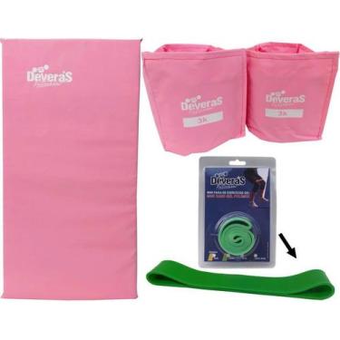 Imagem de kit par de caneleira peso 3 kg tornozeleira peso colchonete de ginasti