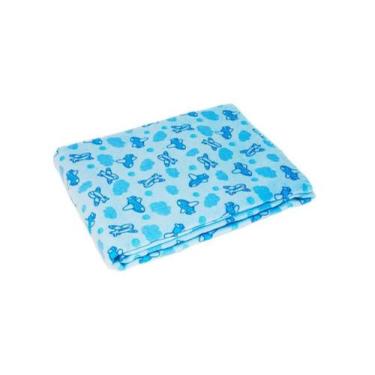Imagem de Cobertor Infantil Para Bebe Estampado 90x110cm Com Crochê - Dugu, Masc