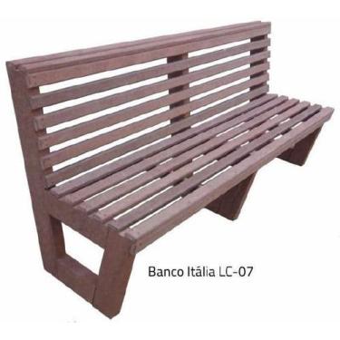 Imagem de Banco itália de madeira plástica maciça marrom ripado 100% reciclado 2