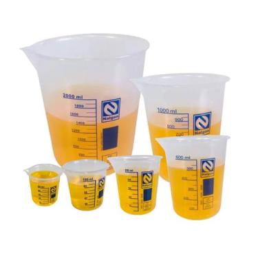 Imagem de Kit Becker bequer Poli Autoclavavel 50, 100, 250, 600, 1lt, 2lt - Nalg