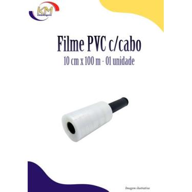 Imagem de Filme PVC c/cabo 10 cm x 100 m c/ 01 unidade - proteção PVC, embalar (