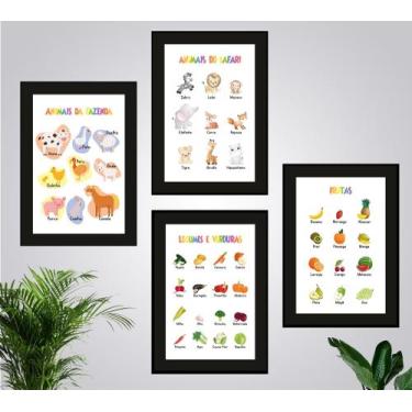 Imagem de Kit 4 Quadros Pedagogicos Educativos Escola Brinquedoteca - CAMALEÃO D