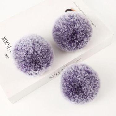 Imagem de Chaveiro Pompom 8cm Argola Rosê Para Decoração - oem, Roxo