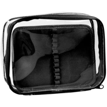 Imagem de Estojo BOX PVC Preto Cristal G com Divisória - DAC