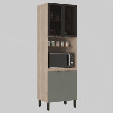 Imagem de Paneleiro | 2 Portas Vidro Fumê Firenze Avena Touch/Menta