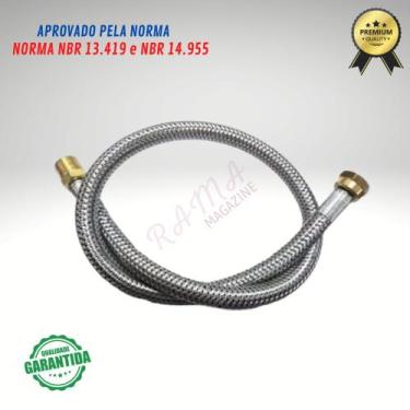 Imagem de Mangueira P/gas flexivel Malha Aço 1,20m Fogão Cooktop - Rama