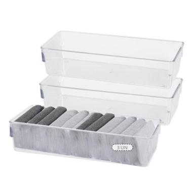 Imagem de KIt 3 Organizador De Gavetas Transparente Acrilico Calcinha - Plastutt