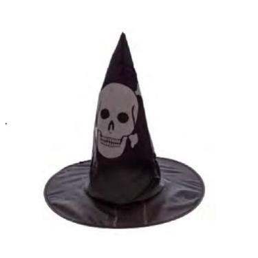 Imagem de Chapéu Caveira Adereço Fantasia de Bruxo Bruxa Halloween - CM Presente
