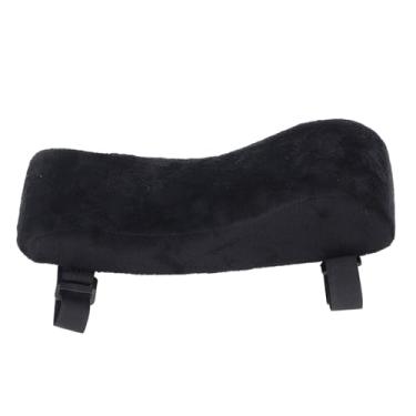 Imagem de Almofada para apoio de braço de cadeira, capas de espuma viscoelástica para cadeira de escritório, capa ergonômica e confortável para apoio de braço, cotovelo e antebraço (Preto)
