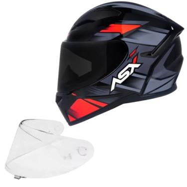 Imagem de Kit Capacete Masculino Asx City Start Cinza Esportivo Viseira Fume (54)