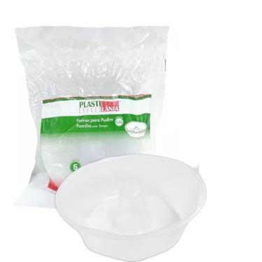 Imagem de 50 Unds Forma Pudim Grande Família C/tampa Forneável 1.100ml
