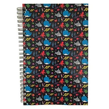 Imagem de Coast Pop Caderno espiral para crianças – Caderno de composição pautado para faculdade de 80 páginas – Caderno fofo infantil de 14 x 21 cm – Desenhos coloridos – Ideal para escrever, notas, diário –