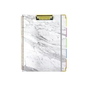 Imagem de Fichário de armazenamento de dados de bobina A4, caderno criativo com tira de página de partição PP - mármore