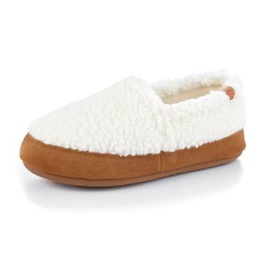 Imagem de Acorn Pantufas femininas moc com sensação confortável de nuvem, cabedal macio e aconchegante e sola antiderrapante, Pipoca, 9.5-10.5