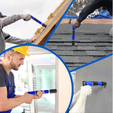 Imagem de Pistola de Fixação Profissional para Finca Pino, Kit com 20 Rebites e Equipamentos de Segurança, Azul e Preto