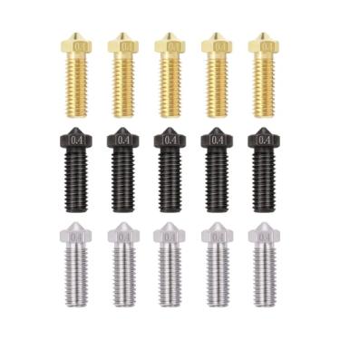 Imagem de LANKEGU Kit De Bicos De 15 Peças Para Anycubic Vyper, Peças De Impressora 3D 5 Peças De Aço Temperado + 5 Peças De Aço Inoxidável + 5 Peças De Latão Kit De Bicos De 0,4 Mm Para Vyper, Kobra Plus, Kobr