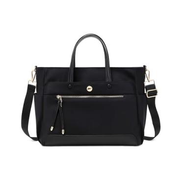 Imagem de Allviper Bolsa mensageiro feminina transversal feminina grande capacidade pasta de negócios elegante bolsa toto preta