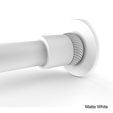 Imagem de Allied Brass 1099T Suporte para varão de cortina de chuveiro, branco fosco