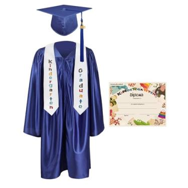 Imagem de GraduationMall Pacote de estola de gala de formatura de jardim de infância com borla 2025, certificado, Azul royal, G