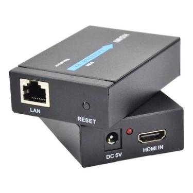 Imagem de Extensor Hdmi Rj45 60m 60 Metros Adaptador Cabo Rede Cat 6 7 - NoBrand