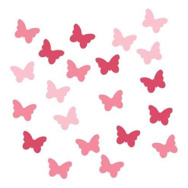 Imagem de Adesivo De Parede Infantil 72 Borboletas Rosa Quarto Menina - Royal Pr