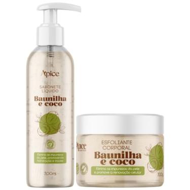 Imagem de Kit Sabonete Liquido + Esfoliante Coco E Baunilha Apice Apse Corporal Banho Esfoliação Vegano 300g