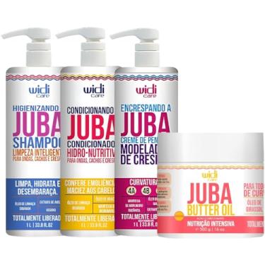 Imagem de Kit Juba Shampoo Condicionador Mascara Butter Oil E Encrespando A Juba Widi Care Grande 1 Litro
