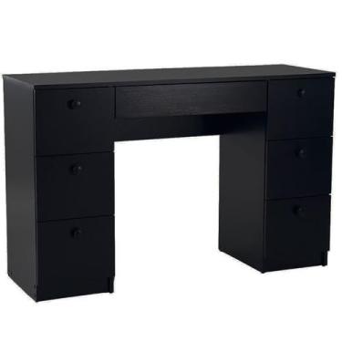 Imagem de Penteadeira Escrivaninha 7 Gavetas 118 cm PE100 Preto Dtall - Milani S