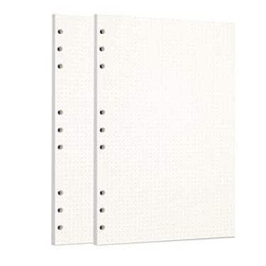 Imagem de Zelten Pacote com 2 refis de papel perfurado com 90 folhas/180 páginas pontilhadas de folhas soltas para fichário de 9 furos, organizador pessoal, diário, agenda recarregável