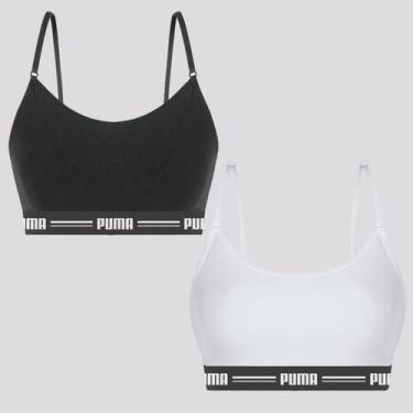 Imagem de Kit 2 Top Puma Com Alça Regulável Preto e Branco, EG