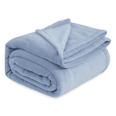 Imagem de Cobertor Bedsure Fleece King Size - Flanela Azul Claro